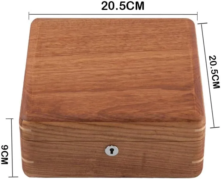 Father's Day (Brown) MUSUMI Watch thresher purification maize subjugate adverse Box Wood 6 Slots Watch Case Jewelry Display Storage Boxes with Brown Removal Storage Pillows for Men Women Birthday Valentine's Day 