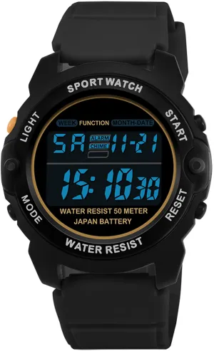 Findtime Pink Watches for Women Digital Small Simple Female Wrist Watch with Alarm/Stopwatch/5ATM Waterproof/LED Back Light