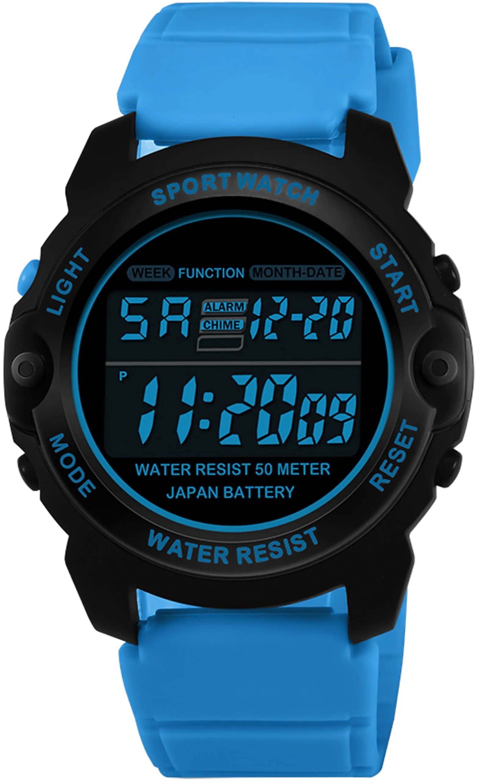 Findtime Pink Watches for Women Digital Small Simple Female Wrist Watch with Alarm/Stopwatch/5ATM Waterproof/LED Back Light