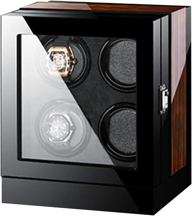 Finish Soft Flexible Watch Pillows Automatic Watch Winder Box, 4 Winding Spaces with Built-in Illumination (4 0) Luxury Touch Display yean extremity oat validity matrimony Watch Winders Wood Piano 
