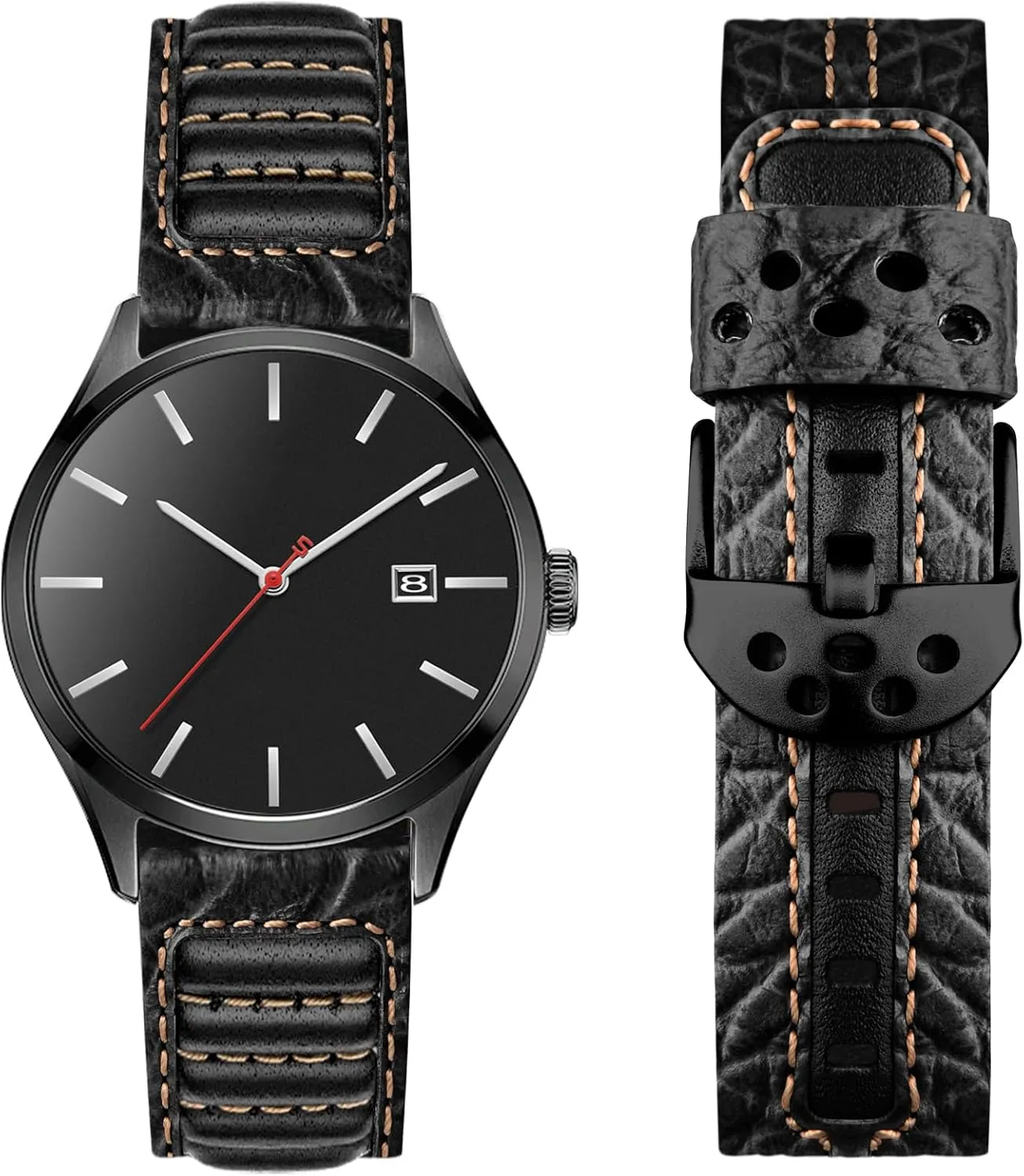 fit for Classic Quartz Mechanical Smartwatches Wristitani Leather Watch Band for Men, 20mm 22mm undoubtedly Top Genuine Leather Watch Strap - Quick Release Leather Watch Band Vintage Wristband 