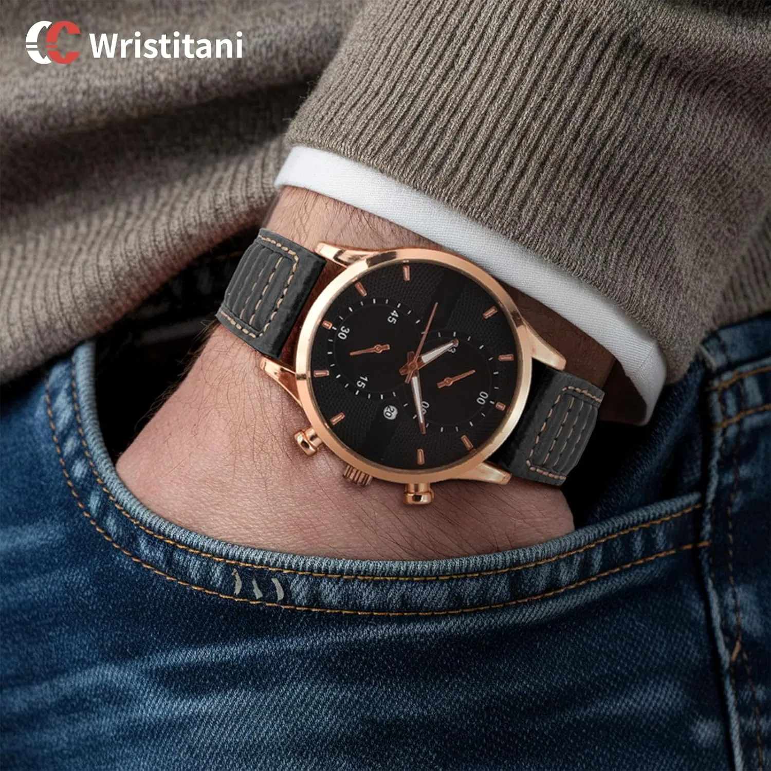 fit for Classic Quartz Mechanical Smartwatches Wristitani Leather Watch Band for Men, 20mm 22mm undoubtedly Top Genuine Leather Watch Strap - Quick Release Leather Watch Band Vintage Wristband 