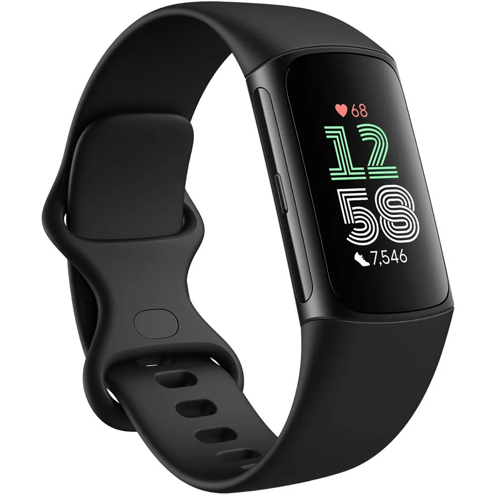 Fitbit Charge 6 Advanced Fitness & Health Tracker, Obsidian w/ 2 YR Warranty Bundle