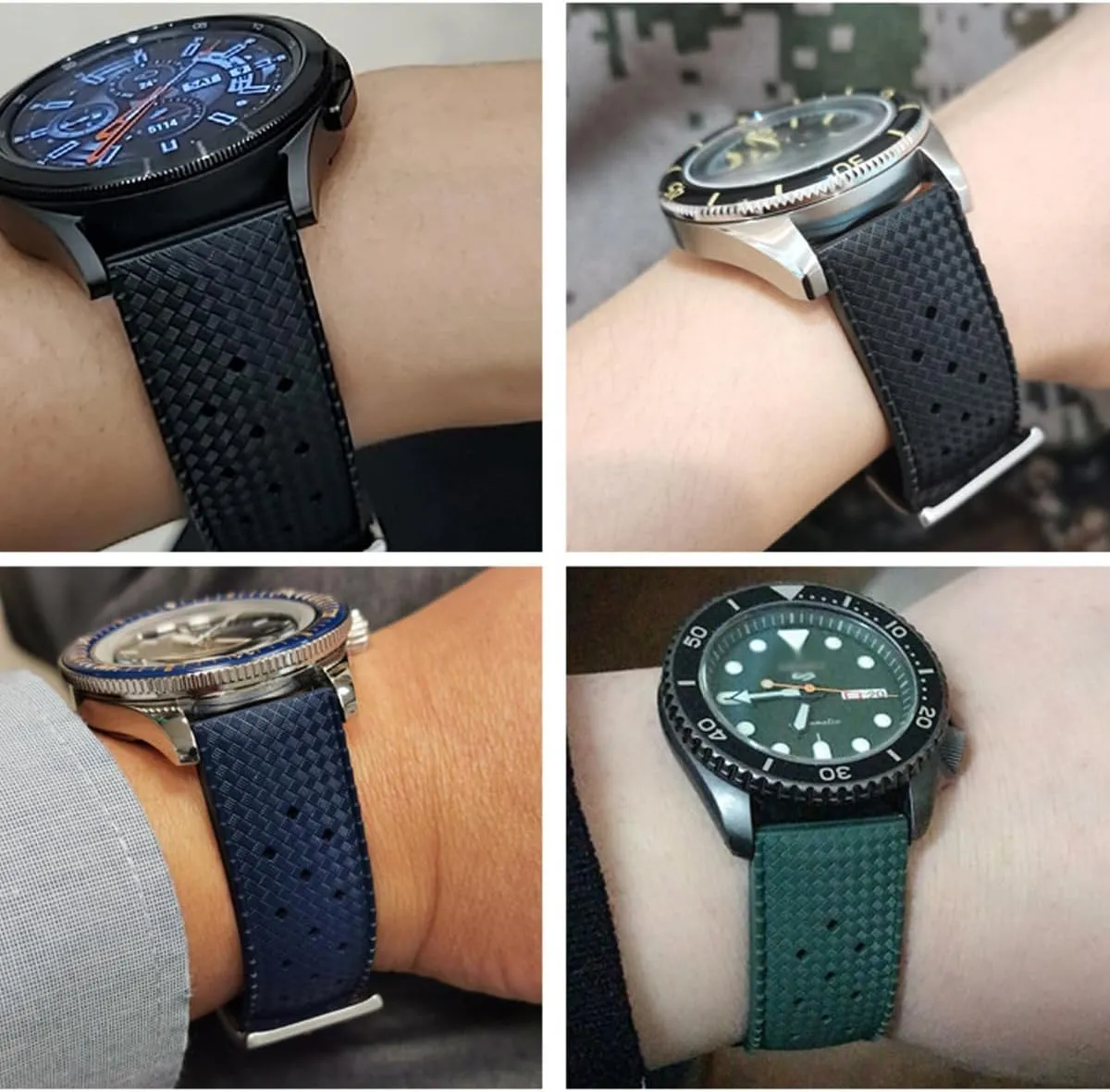 FKM Rubber Watch Band Universal Replacement Band Strap for Men Women FKM Rubber Watch Strap Quick Release Tropical Style Fluororubber 18mm 20mm 22mm tact membership Soft Breathable Durable 