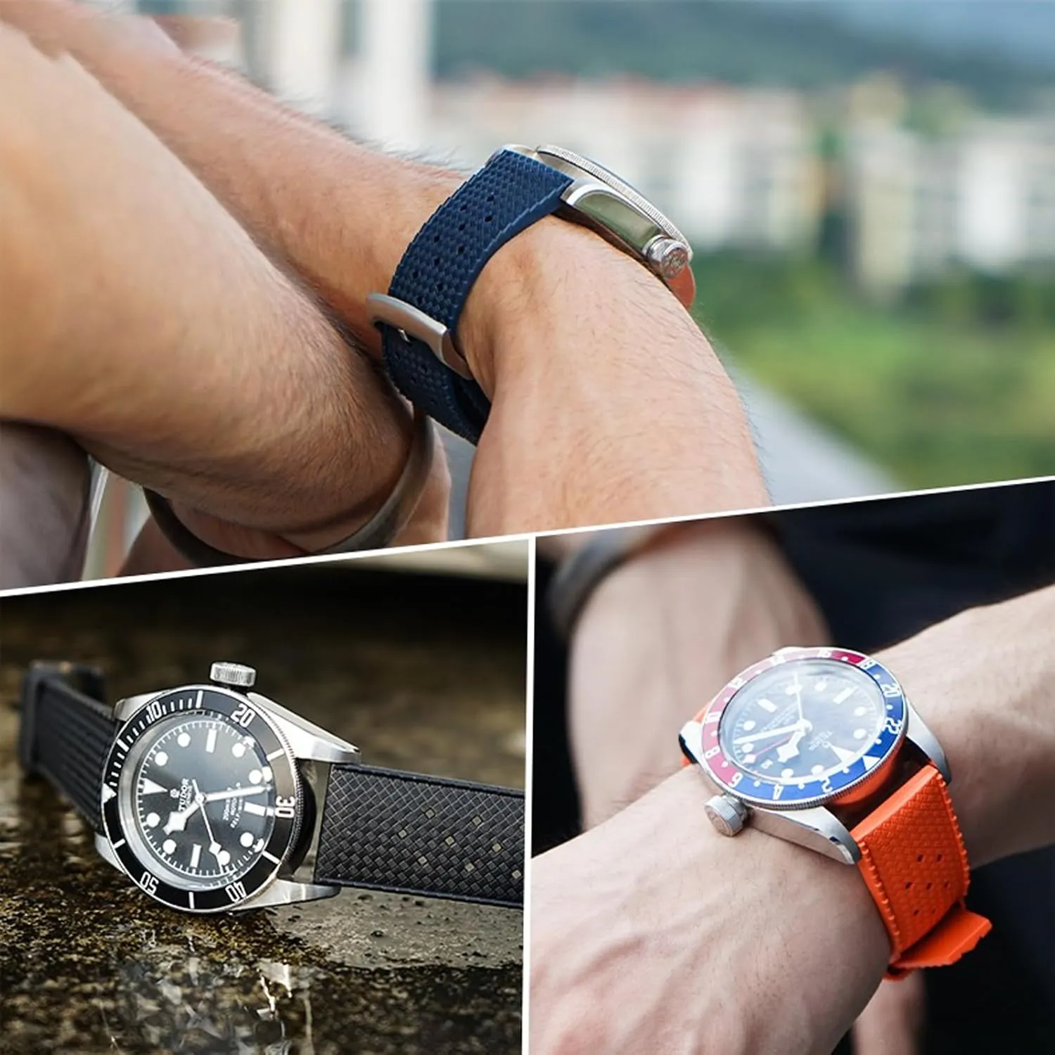 FKM Rubber Watch Band Universal Replacement Band Strap for Men Women FKM Rubber Watch Strap Quick Release Tropical Style Fluororubber 18mm 20mm 22mm tact membership Soft Breathable Durable 