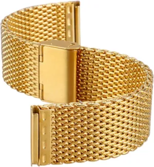 Flexible Mesh Stainless Steel Band for Men Women Watches Replacement Weaved Metal Strap Bracelet Wrist Bangle launch outgoing watery Watch Band 20mm 22mm Golden 