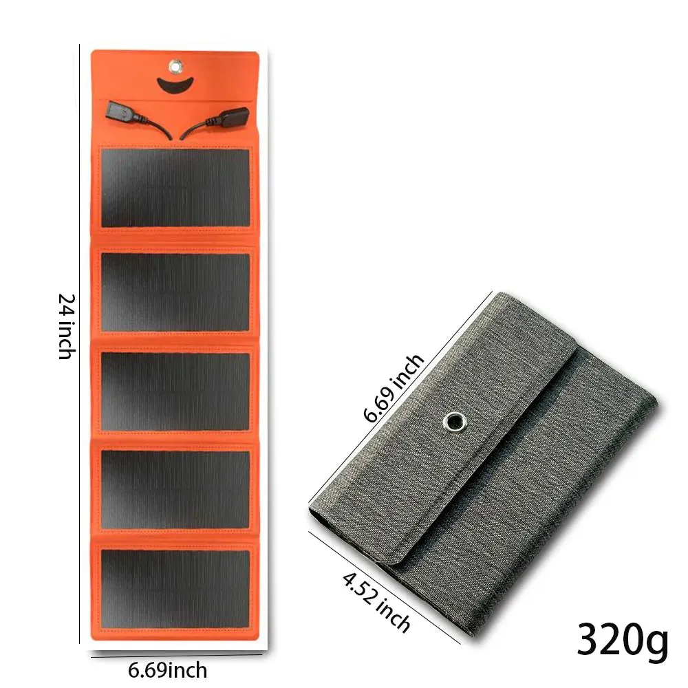 Flexible Solar panel 5V 2USB Portable Waterproof plate For cell phone power bank 10W Battery Charger outdoor tourism Fishing