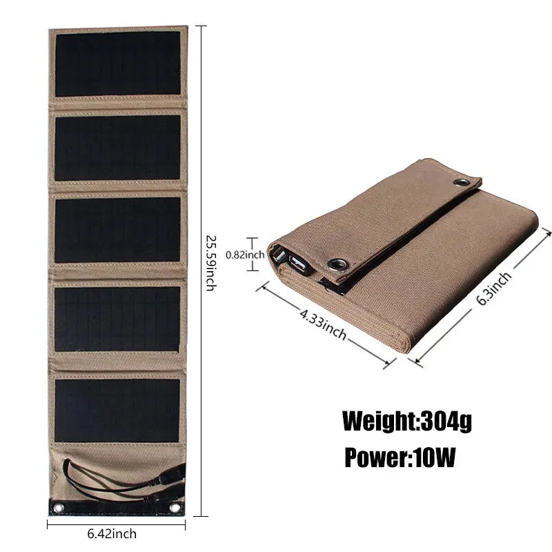 Flexible Solar panel 5V 2USB Portable Waterproof plate For cell phone power bank 10W Battery Charger outdoor tourism Fishing