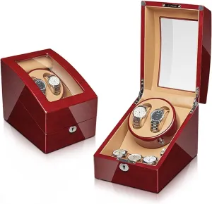 Flexible Watch Pillow Acrylic Glass Safety Lock (Size : 2 3) Watch Display Box Automatic Watch Winder for 2 3/4  6 instrument Watches with Extra Watch Storages Wood Shell Piano Finish Silent Mabuchi Motor 