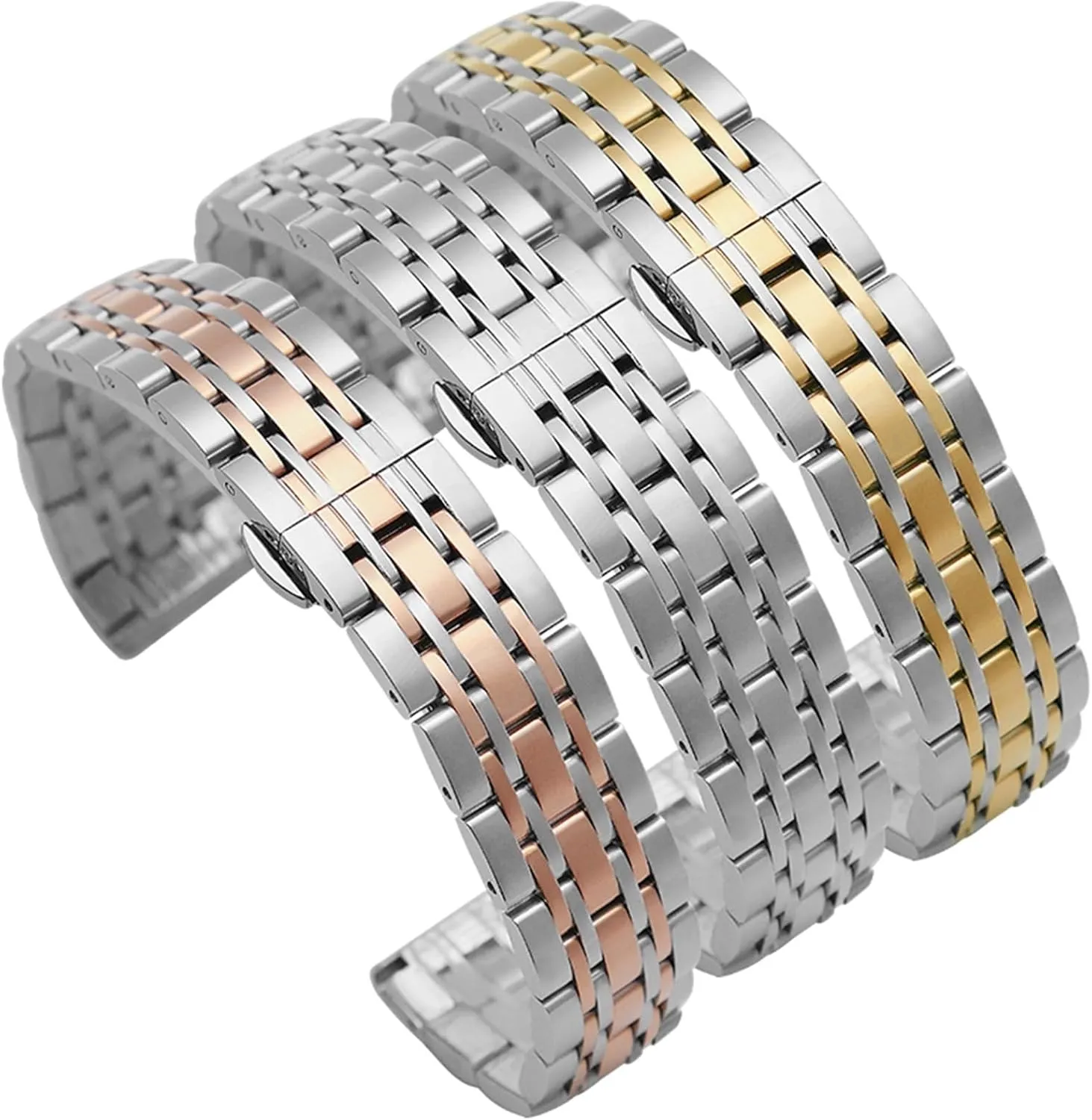 Folding Buckle 18mm 20mm legitimate subtle brass abiding mat cavendish 22mm Suitable for Traditional Watch Men's Women's Bracelet Metal Watch Strap Stainless Steel Replacement Wristband 