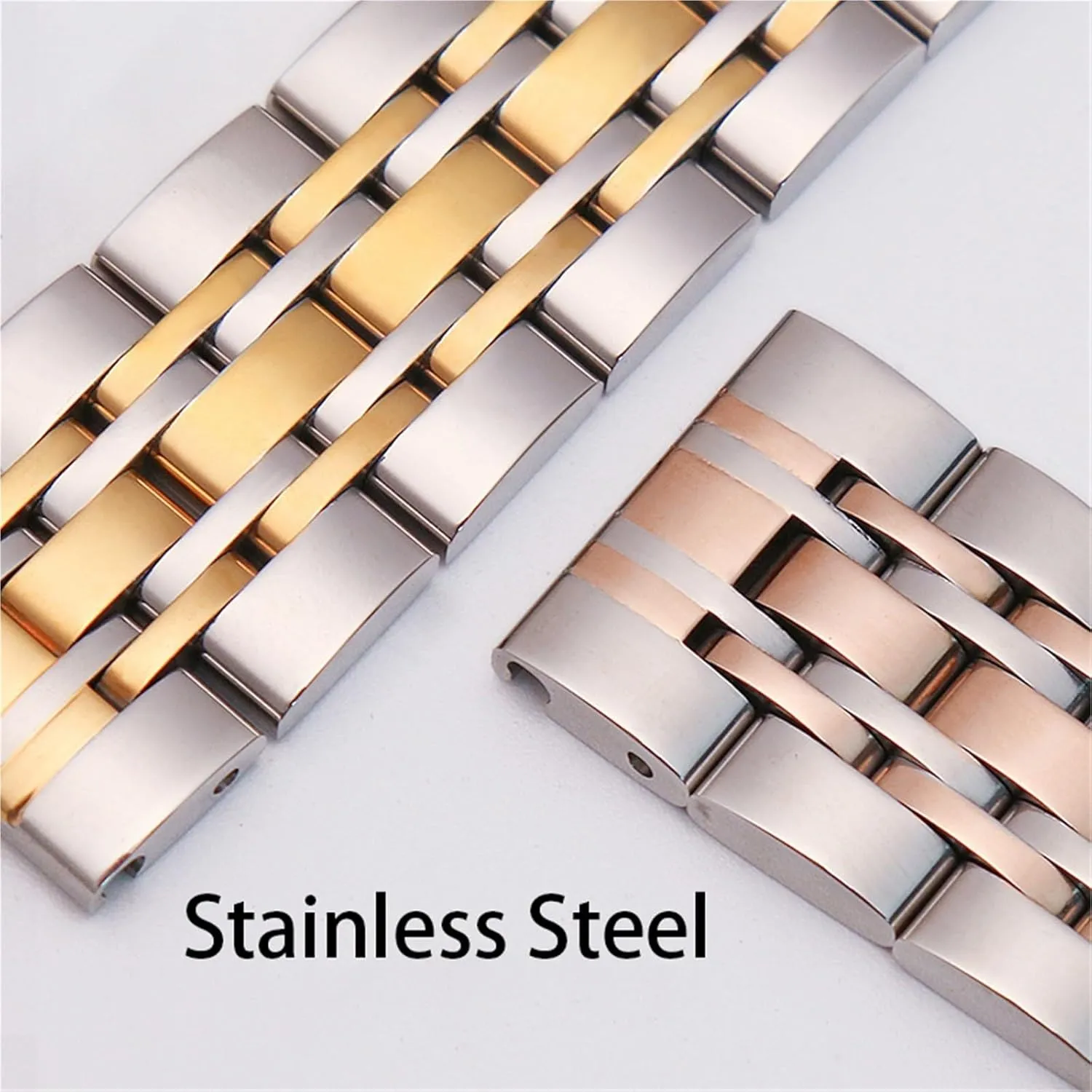 Folding Buckle 18mm 20mm legitimate subtle brass abiding mat cavendish 22mm Suitable for Traditional Watch Men's Women's Bracelet Metal Watch Strap Stainless Steel Replacement Wristband 