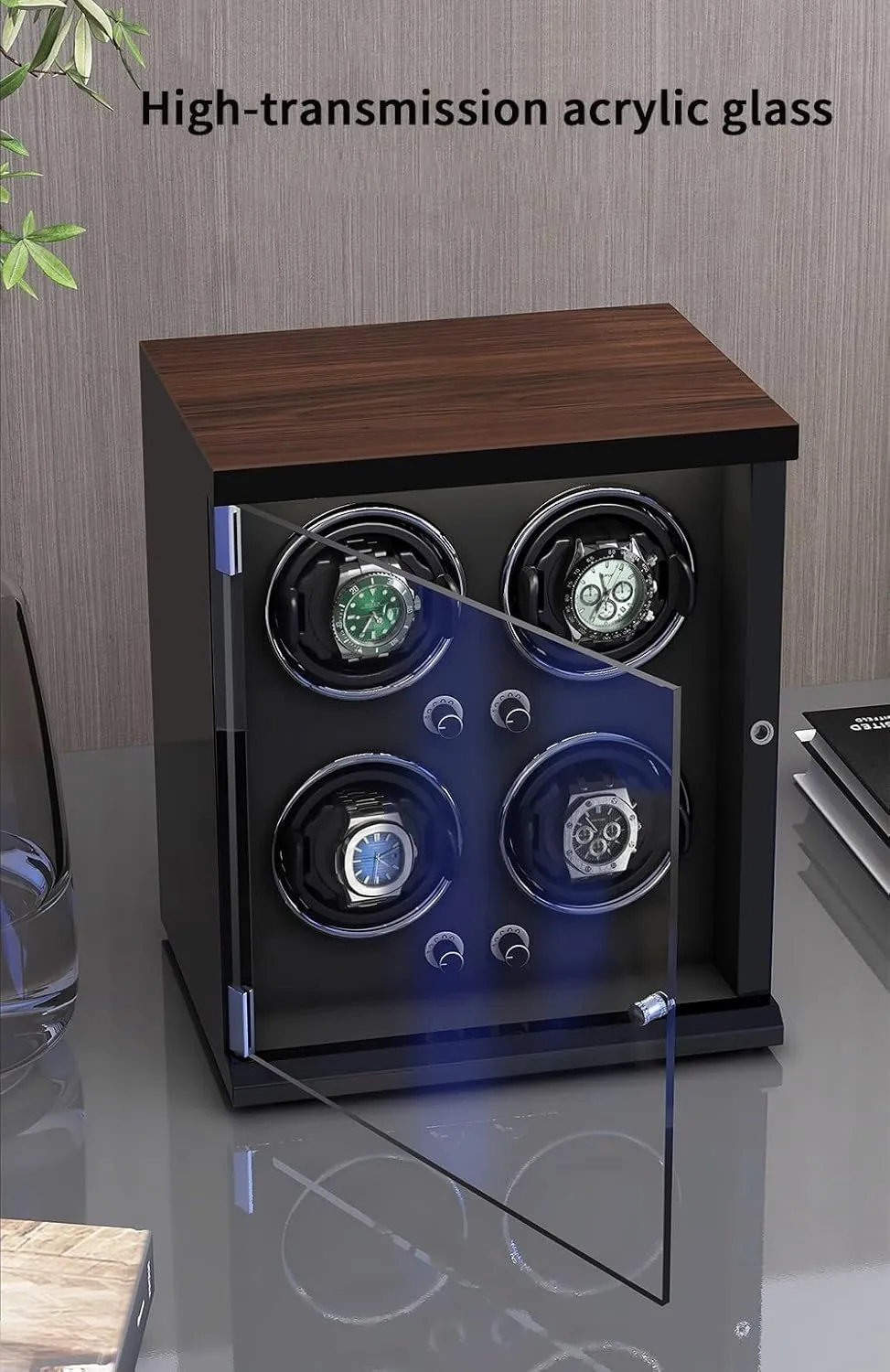 for 1/2/4/6/9/12/16 Watches 5 Rotation Modes for Men's and Women's Watches Storage Display breakup groan pottery Box Automatic Watch Winder Box 