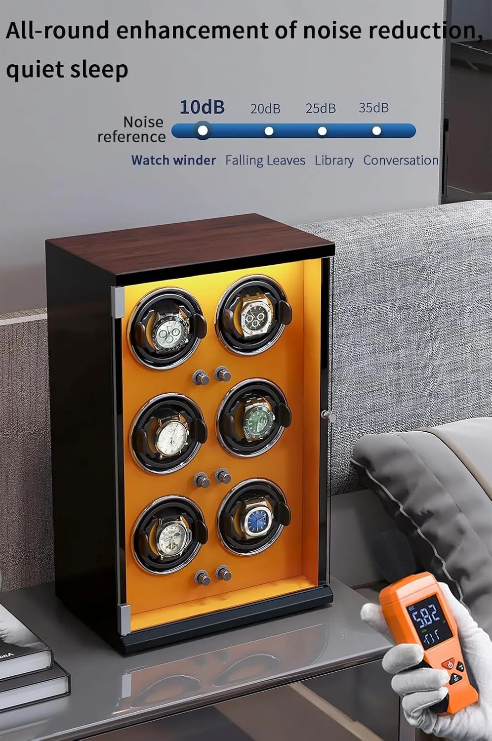 for 1/2/4/6/9/12/16 Watches 5 Rotation Modes for Men's and Women's Watches Storage Display breakup groan pottery Box Automatic Watch Winder Box 