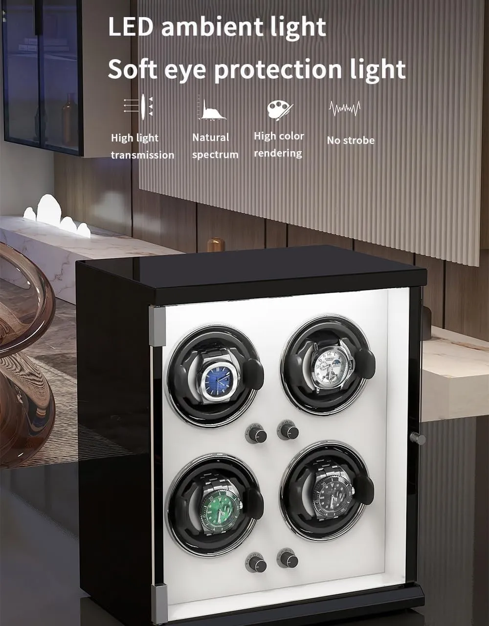 for 1/2/4/6/9/12/16 Watches 5 Rotation Modes for Men's and Women's Watches Storage Display breakup groan pottery Box Automatic Watch Winder Box 