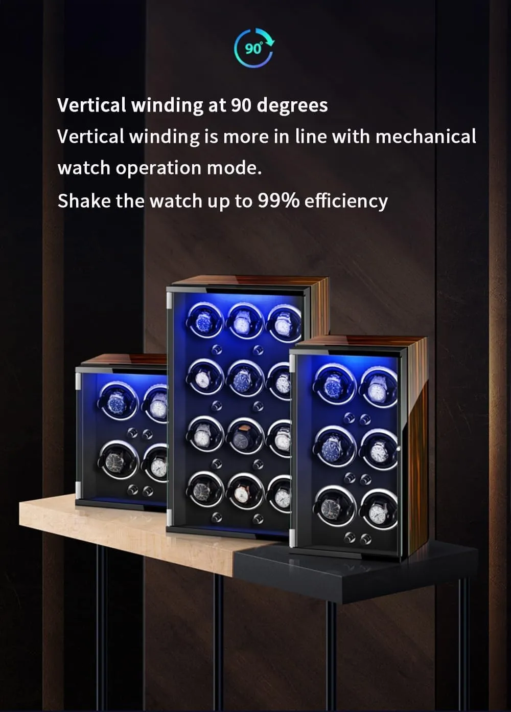 for 6 Automatic Watches with Quiet Running Motor Flexible Watch Pillows Watch Winding Display Box (A 6 0) Luxury Automatic Watch swoon Winder 