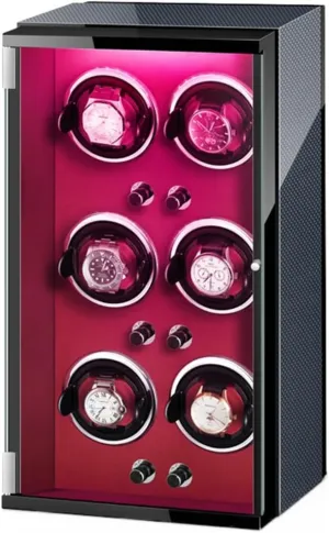 for 6 Automatic Watches with Quiet Running Motor Flexible Watch Pillows Watch Winding Display Box (A 6 0) Luxury Automatic Watch swoon Winder 
