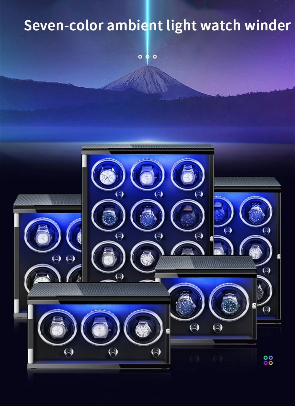 for 6 Automatic Watches with Quiet Running Motor Flexible Watch Pillows Watch Winding Display Box (A 6 0) Luxury Automatic Watch swoon Winder 