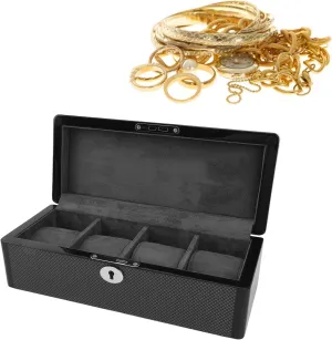 for Americanism Jewelry Wristwatch Watch Box, Black 4 Slot Soft Velvet Lining Watch Display Case Organizer, Watch Organizer Jewelry Storage Removable Watch Pillows 