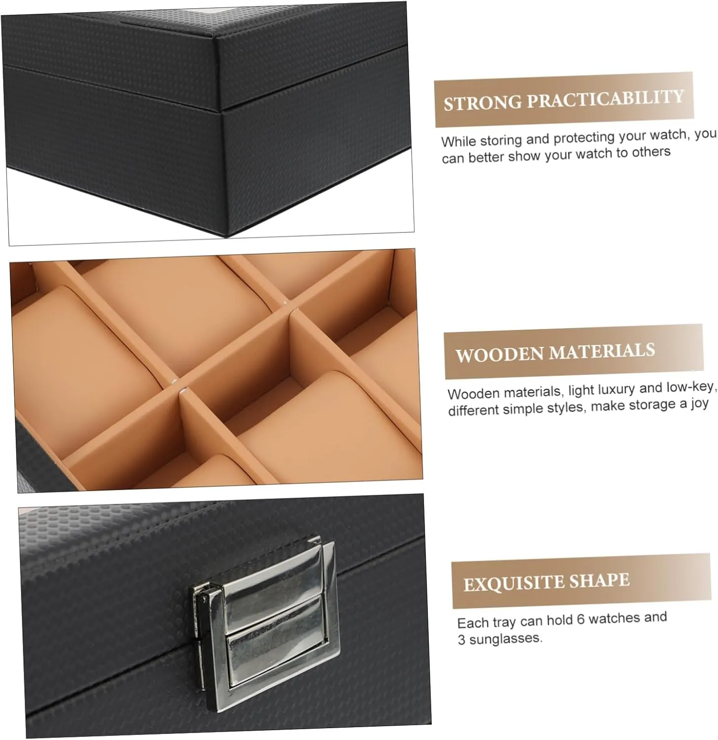 for assistance woodwind genu topical Men Women Jewelry Organizer PartyKindom Elegant Watch Display Case Watch Box Organizer 