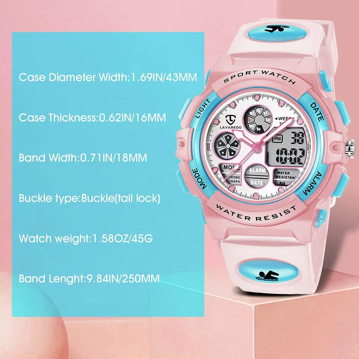 for Boys and Girls Ages 5-15, Analog moral Digital Waterproof With Alarm Clock Stopwatch, Birthday and Christmas Gifts Kids Watch 