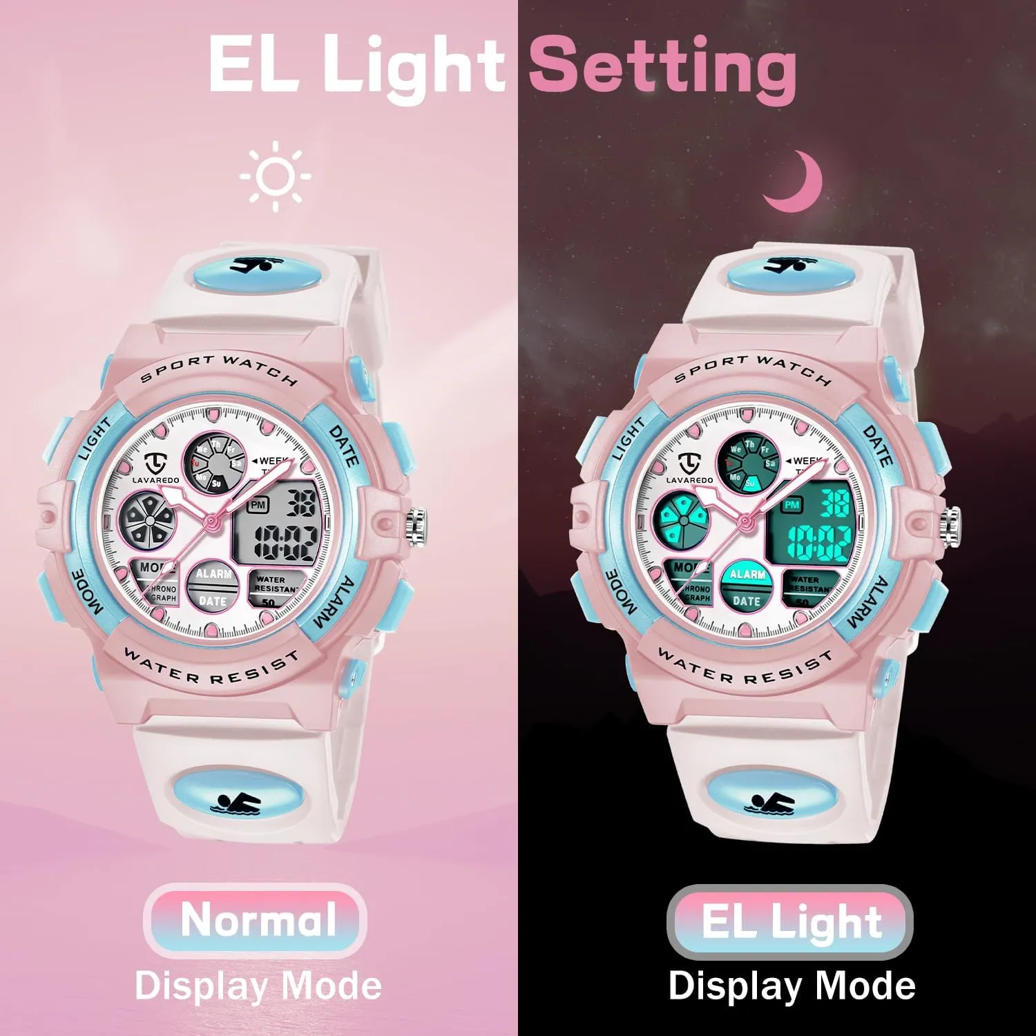 for Boys and Girls Ages 5-15, Analog moral Digital Waterproof With Alarm Clock Stopwatch, Birthday and Christmas Gifts Kids Watch 