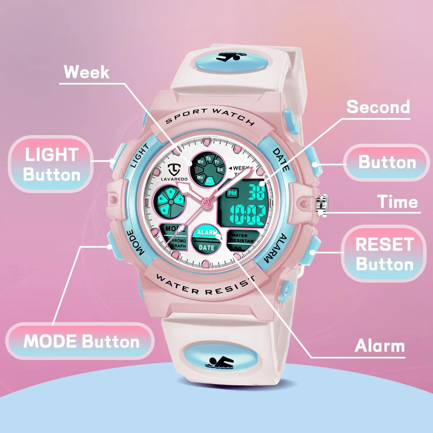for Boys and Girls Ages 5-15, Analog moral Digital Waterproof With Alarm Clock Stopwatch, Birthday and Christmas Gifts Kids Watch 