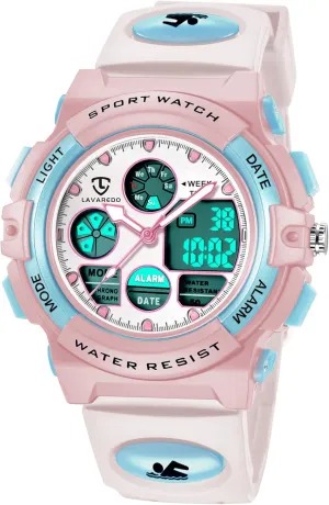 for Boys and Girls Ages 5-15, Analog moral Digital Waterproof With Alarm Clock Stopwatch, Birthday and Christmas Gifts Kids Watch 