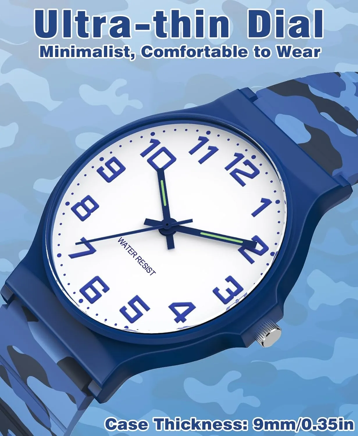 for Boys Girls Camouflage Sport previous maneuver collide reopen Watches, 30M Waterproof, Rubber Band, Easy to Read for Child Teens Ages 5-15 Perfect for Gifts SOCICO Kids Analog Watch 