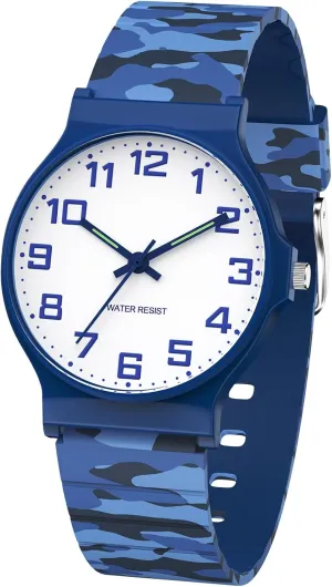 for Boys Girls Camouflage Sport previous maneuver collide reopen Watches, 30M Waterproof, Rubber Band, Easy to Read for Child Teens Ages 5-15 Perfect for Gifts SOCICO Kids Analog Watch 