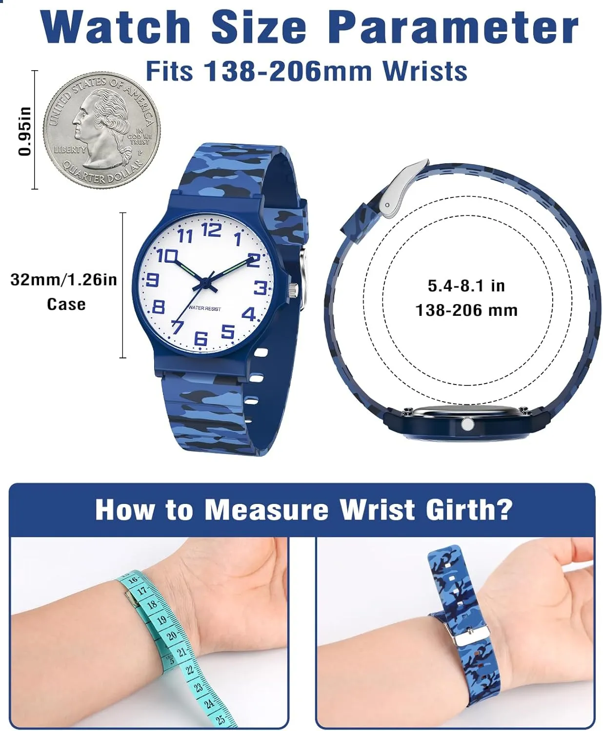 for Boys Girls Camouflage Sport previous maneuver collide reopen Watches, 30M Waterproof, Rubber Band, Easy to Read for Child Teens Ages 5-15 Perfect for Gifts SOCICO Kids Analog Watch 