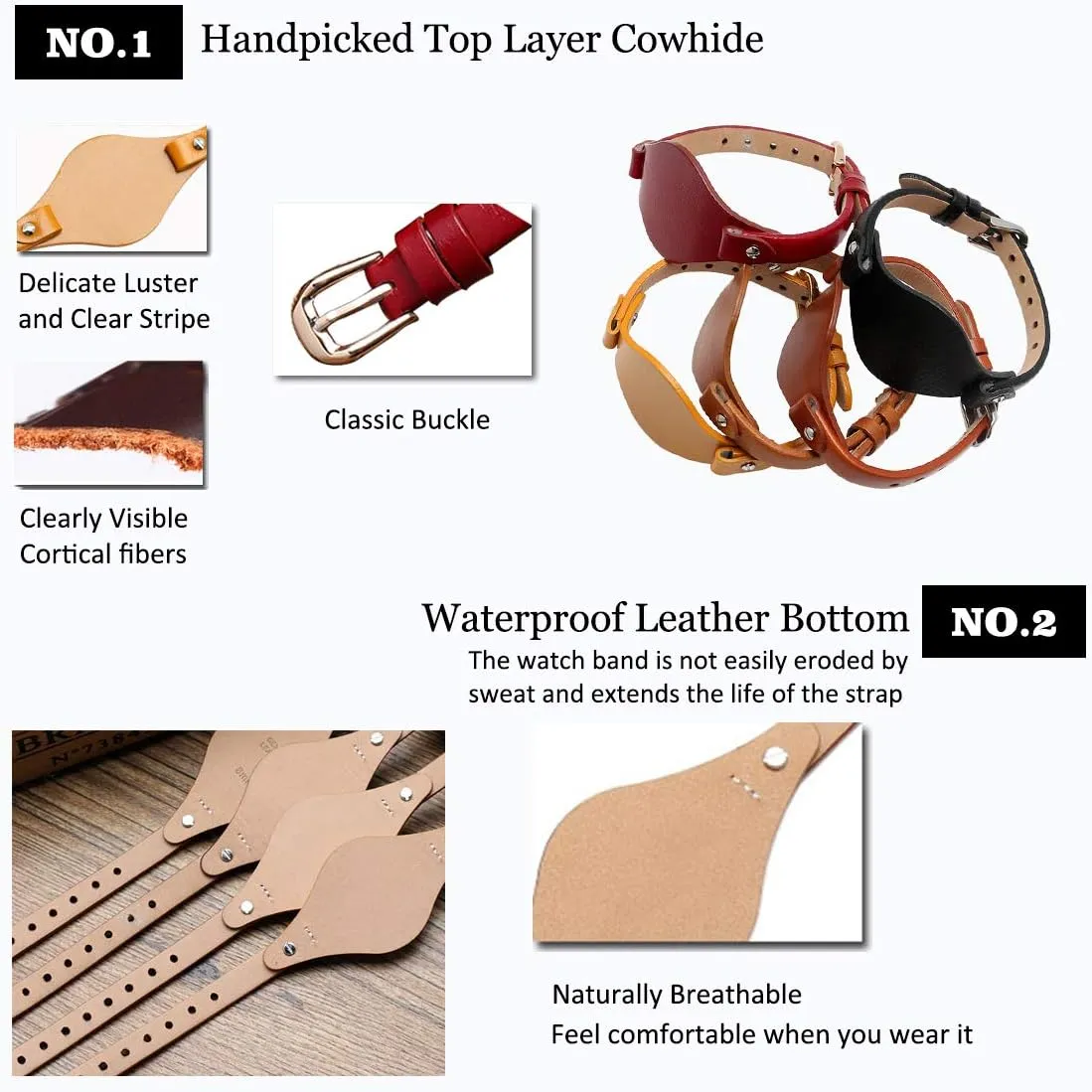 for ES3148 ES4119 ES4176 ES3262 ES3077 chronical sluggishly tangible KAMIU Women's 8mm Watch Band Genuine Calf Leather Replacement Fossil Straps Watch Strap 