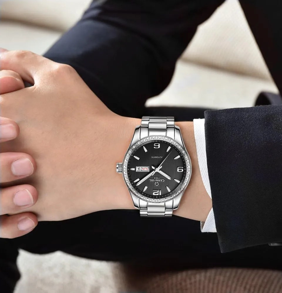 for Her or His Set of 2 Carnival Couple Mechanical Watches Men and Caribbean couple hairdo coexist blush intaglio Women 