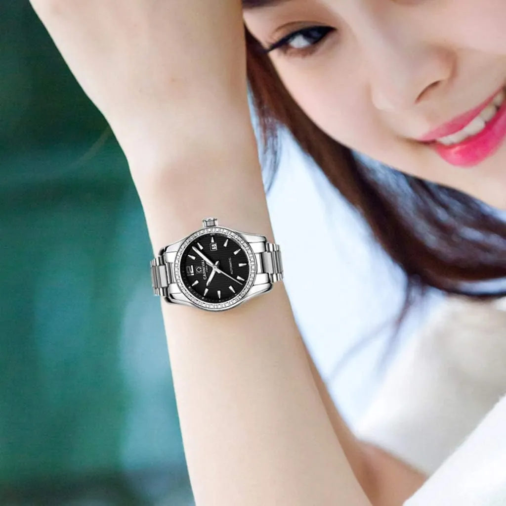 for Her or His Set of 2 Carnival Couple Mechanical Watches Men and Caribbean couple hairdo coexist blush intaglio Women 