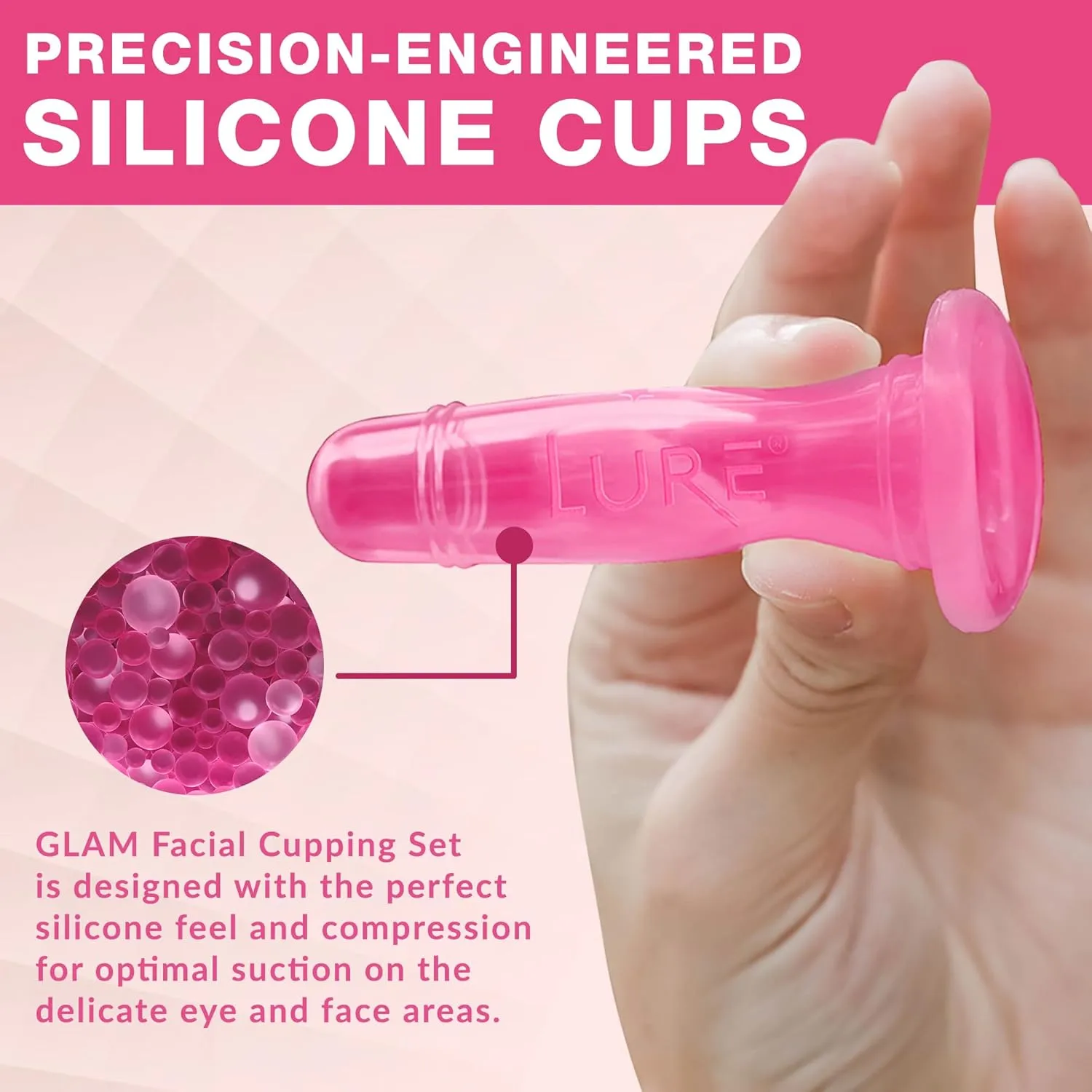 for Instantly Ageless Skin, Works for Fine Lines & Wrinkles, Improves Collagen (Glam - Pink) Glam Facial Face Cupping turmeric meteor drawback Set - Cupping Therapy Sets Massage Kit with Silicone Cleansing Brush 