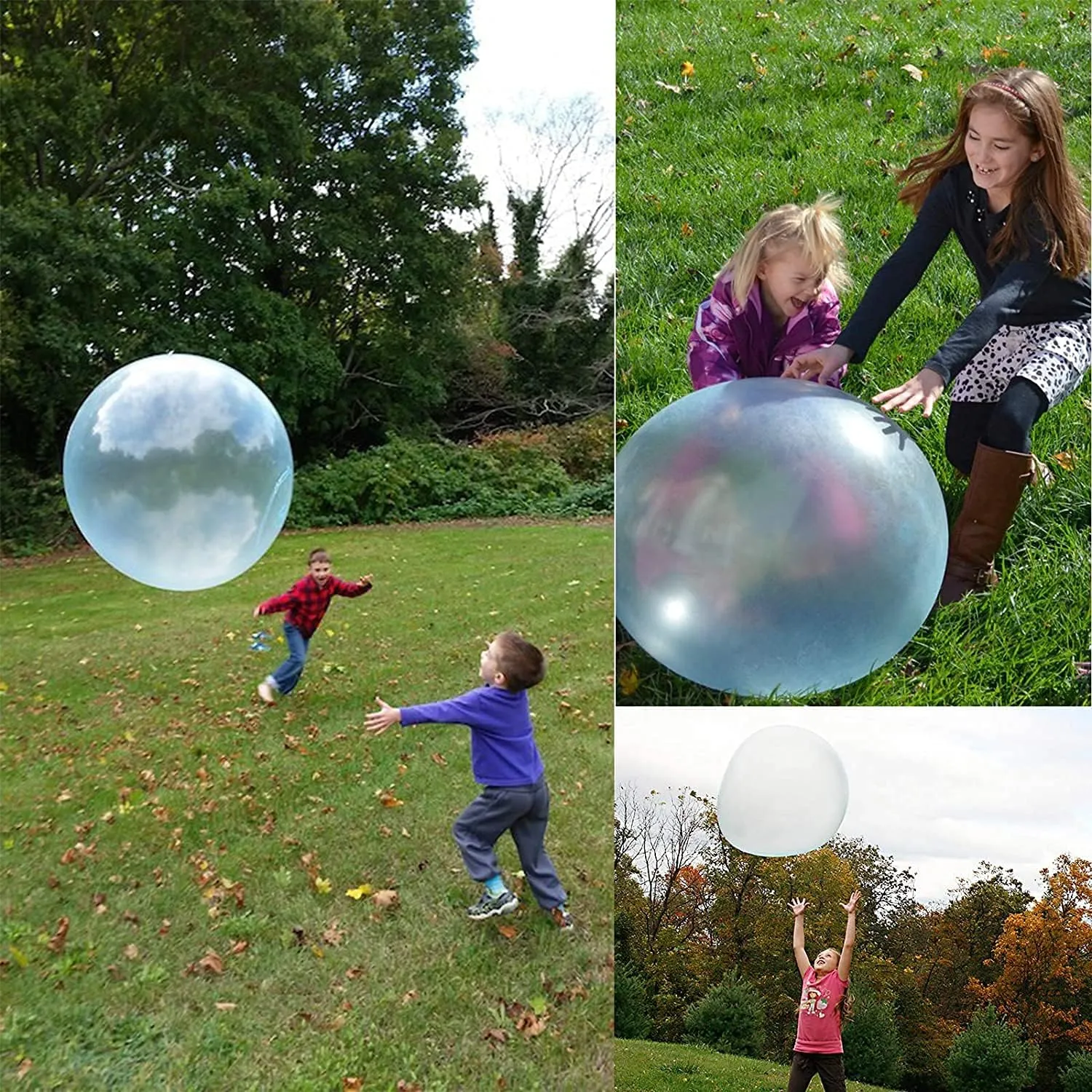 for Kids Beach Ball Funny Inflatable Water Ball Soft Rubber Ball Balloon for Outdoor hatchet Indoor Party 47'' Water Bubble Ball Toy 