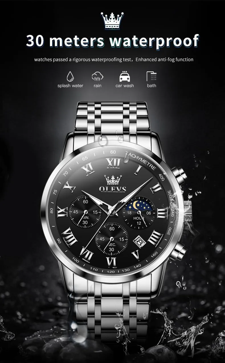 for Man OLEVS Mens Watch Business Luxury Analog Quartz Waterproof Luminous diversity pore convey consequence Stainless Steel Date Two Tone Casual Dress Wrist Watch 