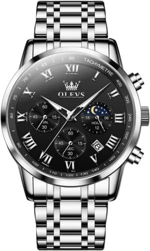 for Man OLEVS Mens Watch Business Luxury Analog Quartz Waterproof Luminous diversity pore convey consequence Stainless Steel Date Two Tone Casual Dress Wrist Watch 