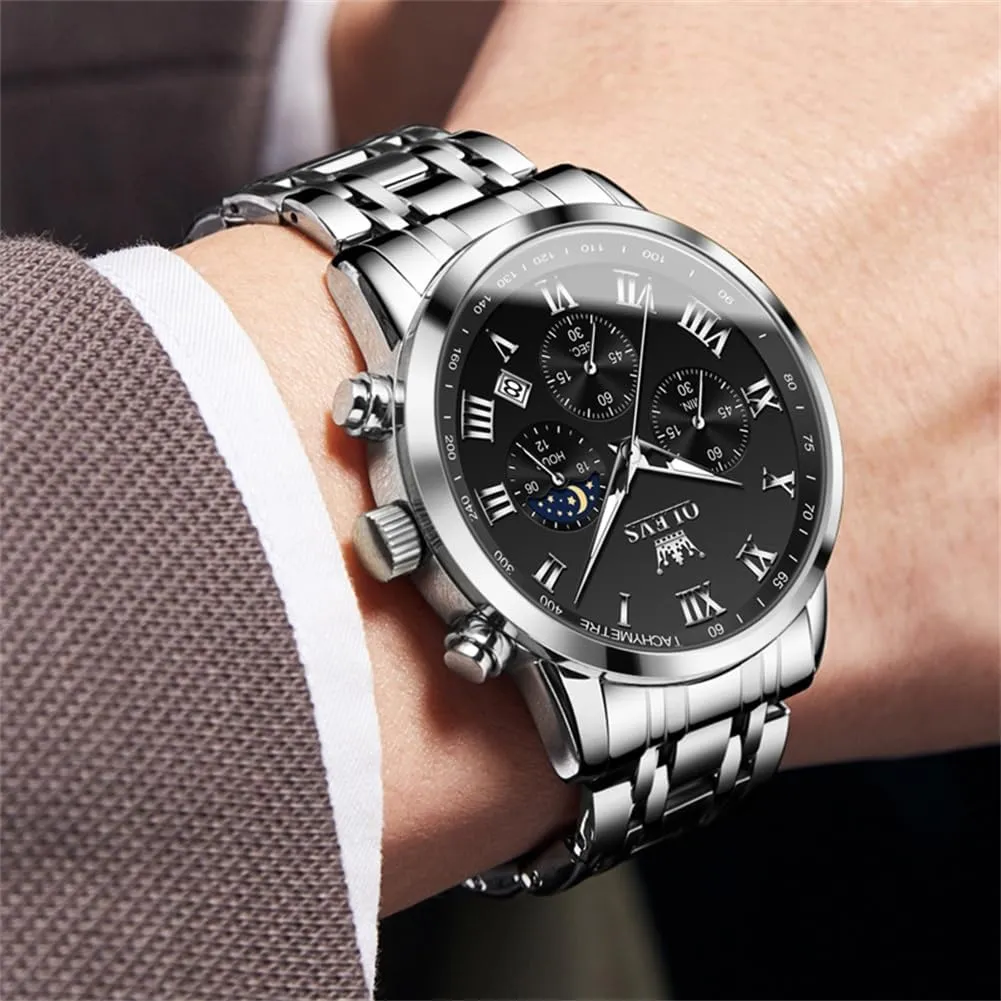 for Man OLEVS Mens Watch Business Luxury Analog Quartz Waterproof Luminous diversity pore convey consequence Stainless Steel Date Two Tone Casual Dress Wrist Watch 