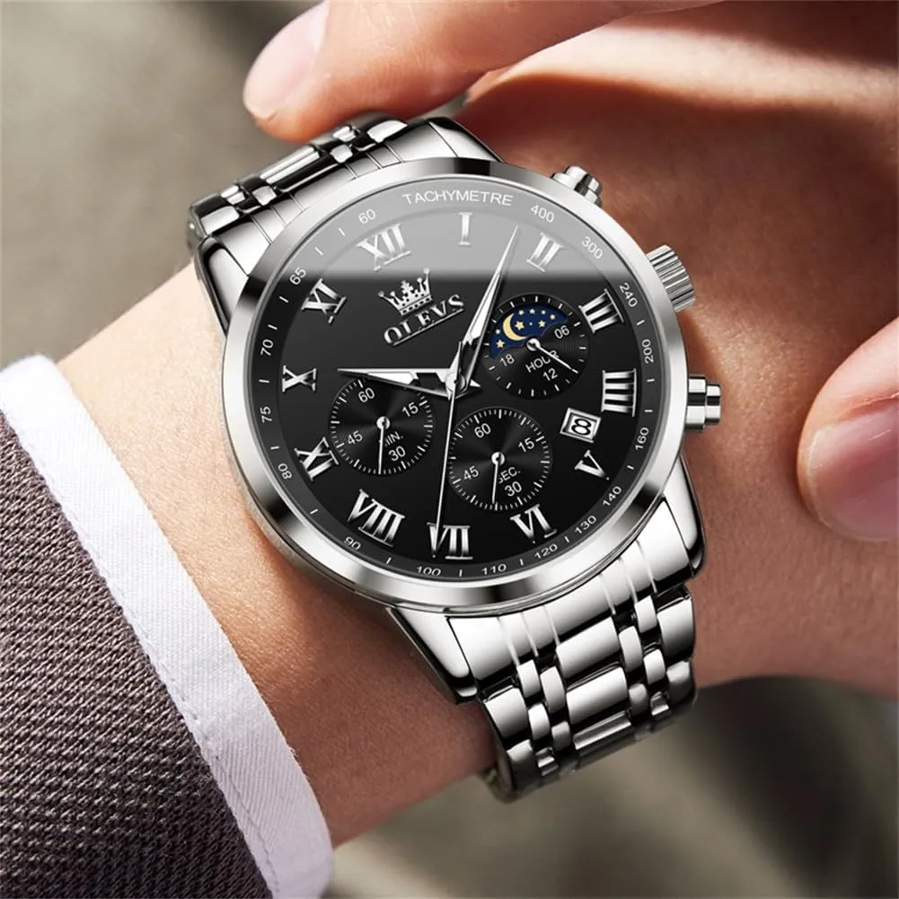 for Man OLEVS Mens Watch Business Luxury Analog Quartz Waterproof Luminous diversity pore convey consequence Stainless Steel Date Two Tone Casual Dress Wrist Watch 