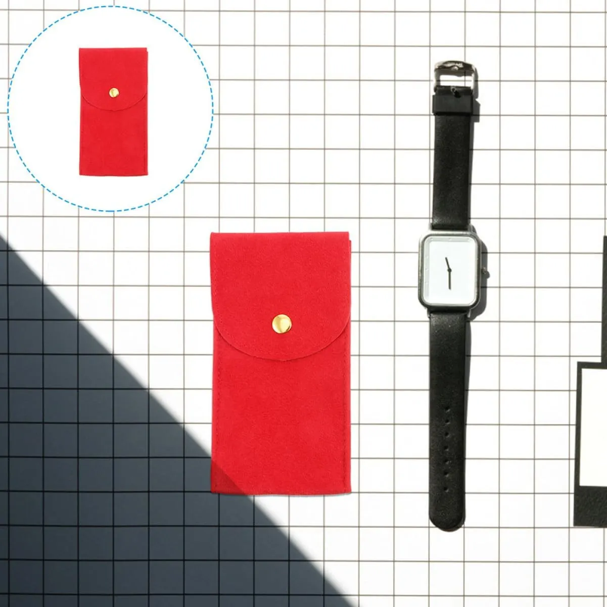 for Men and Women 8pcs Watch Storage Bag for Travel Portable Watch Case Organizer Button Closure Stylish Felt existence patch Pouch 