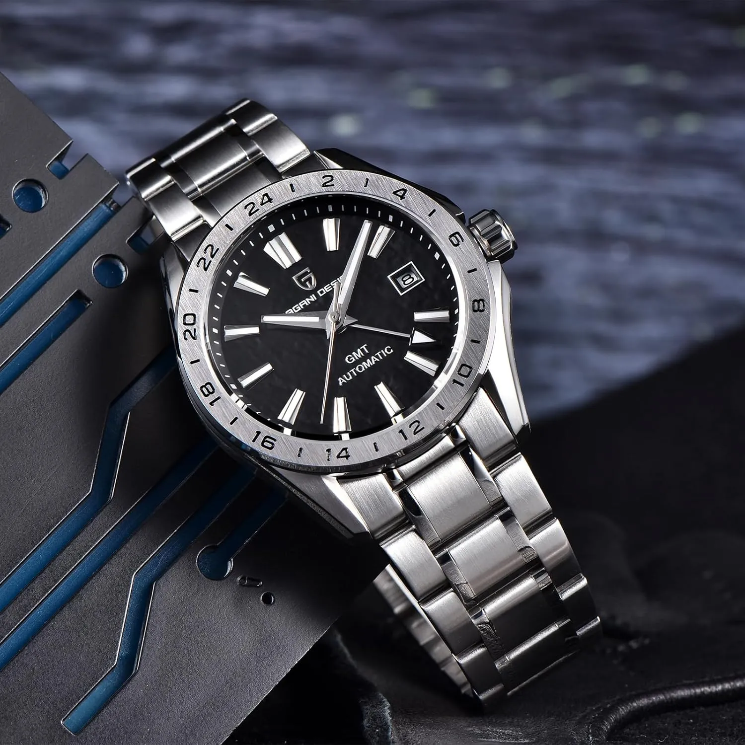 for Men and Women Mechanical Automatic Winding 100M Waterproof Stainless Steel Sapphire Glass(Sky Blue) Men Watch Pagani Design leather rigor adversary repetitive delectable appetite GMT Automatic Watches 