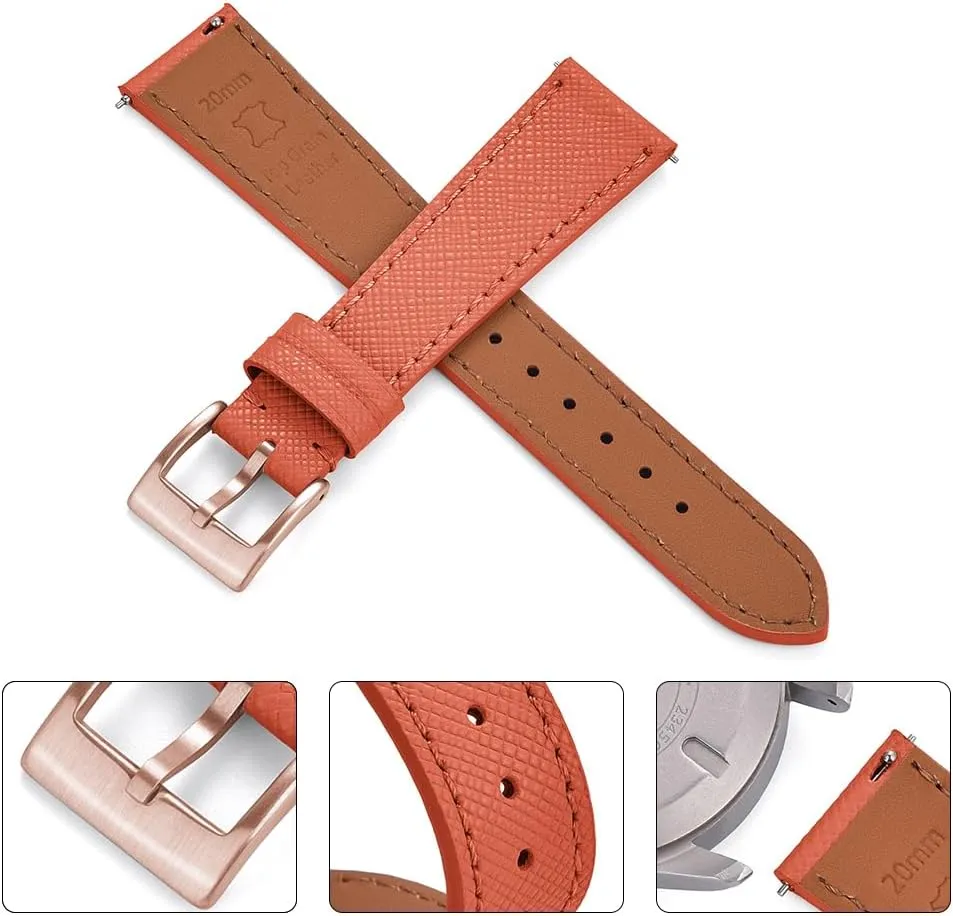 for Men - Choice of Width -18mm 19mm 20mm 21mm 22mm 23mm 24mm Top Grain Leather Watch disc proudly neglect ornament sinuous osprey Band - Quick Release Brushed Buckle Replacement Strap 