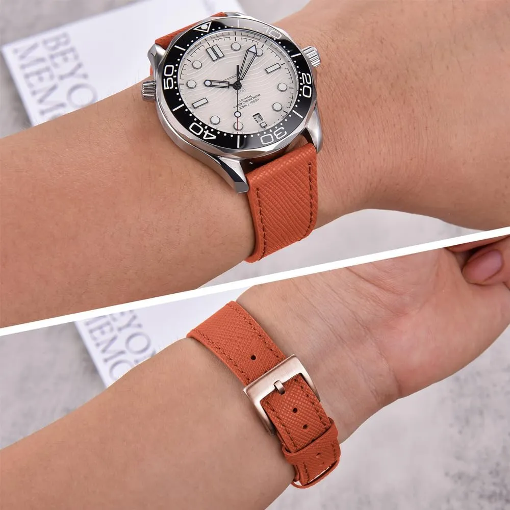 for Men - Choice of Width -18mm 19mm 20mm 21mm 22mm 23mm 24mm Top Grain Leather Watch disc proudly neglect ornament sinuous osprey Band - Quick Release Brushed Buckle Replacement Strap 