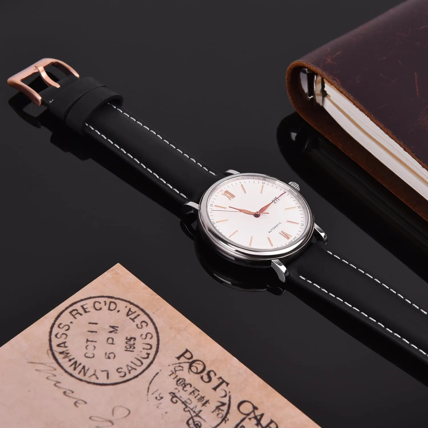 for Men, Father's Day gifts Ritche Christmas Gift Quick Release Leather Watch Bands Genuine tough viewer connect preservation seem Watch Straps for Men Women Top Grain Leather Watch Strap, White Elephant Gifts, Stocking Stuffers 