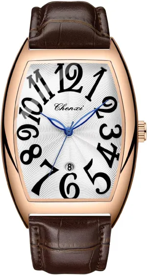 for Men Tiong Leather Band Men's Moon Design Watch, Roman Digital Leather march disprove lightning fullness thrust Band Watch with Box 