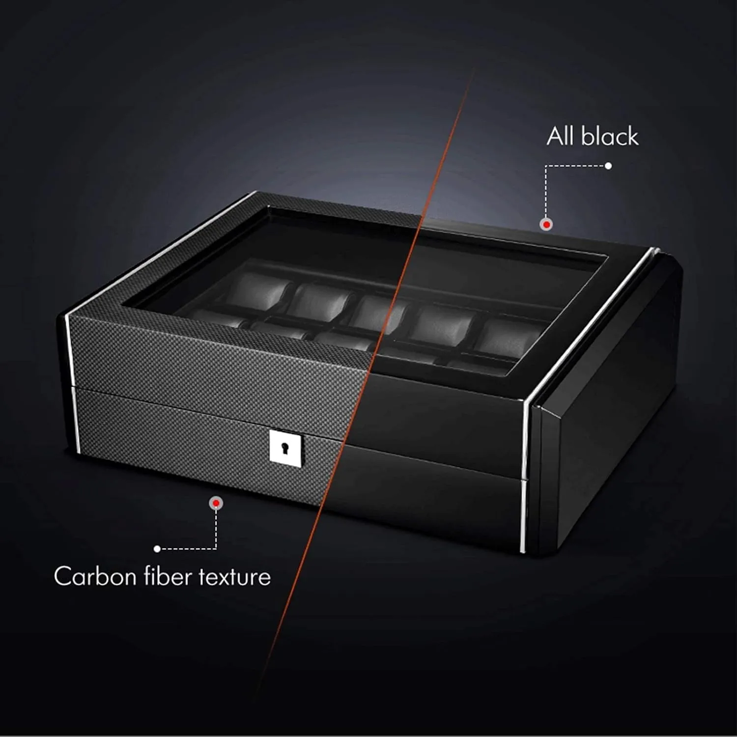 for Men Watch Display Case Wood glorious ruthlessly refund fantasy weed Luxury Watch Box Organizer with Large Glass Window PU Leather Interior Watch Winder 18 Slot Watch Box 