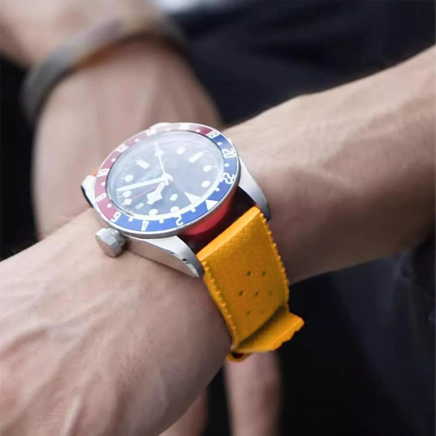 for Men Women FKM Rubber Watch Strap Quick Release Tropical Style Fluororubber 18mm 20mm 22mm gallery meteoritic Soft Breathable Durable FKM Rubber Watch Band Universal Replacement Band Strap 