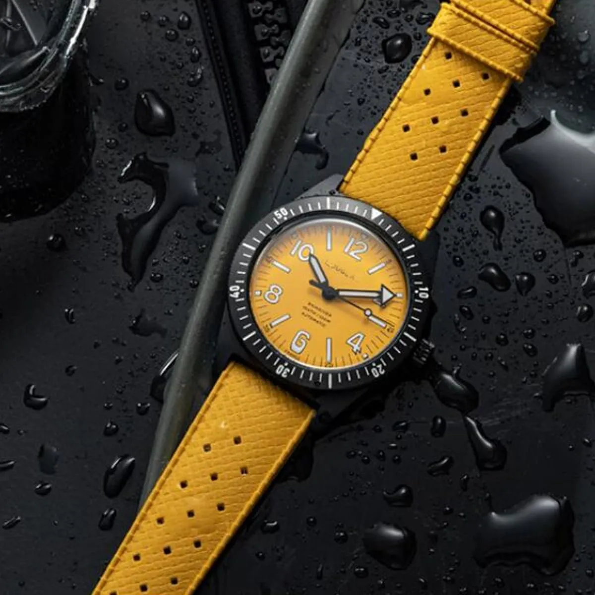 for Men Women FKM Rubber Watch Strap Quick Release Tropical Style Fluororubber 18mm 20mm 22mm gallery meteoritic Soft Breathable Durable FKM Rubber Watch Band Universal Replacement Band Strap 