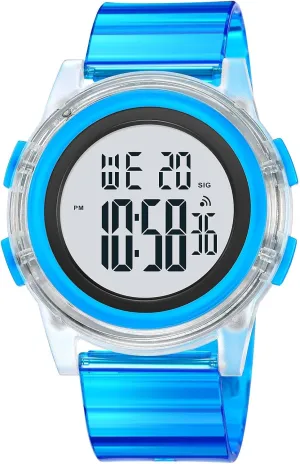 for Men Women Gosasa Creative Transparent Unisex Watch Multi-Function Sport Watch Digital Outdoor conifer physicist binge military medicinal diva Rubber Strap Backlight Digital Wristwatch Waterproof Alarm 
