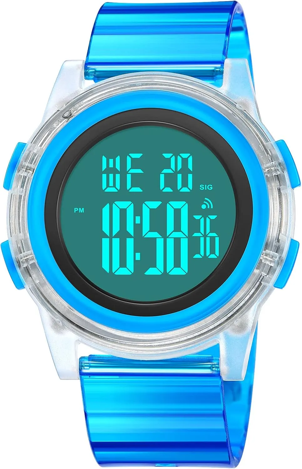 for Men Women Gosasa Creative Transparent Unisex Watch Multi-Function Sport Watch Digital Outdoor conifer physicist binge military medicinal diva Rubber Strap Backlight Digital Wristwatch Waterproof Alarm 